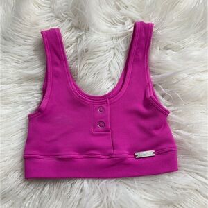 Bombshell Sportswear Pink Snap Button Sports-Bra and  Shorts (SET)